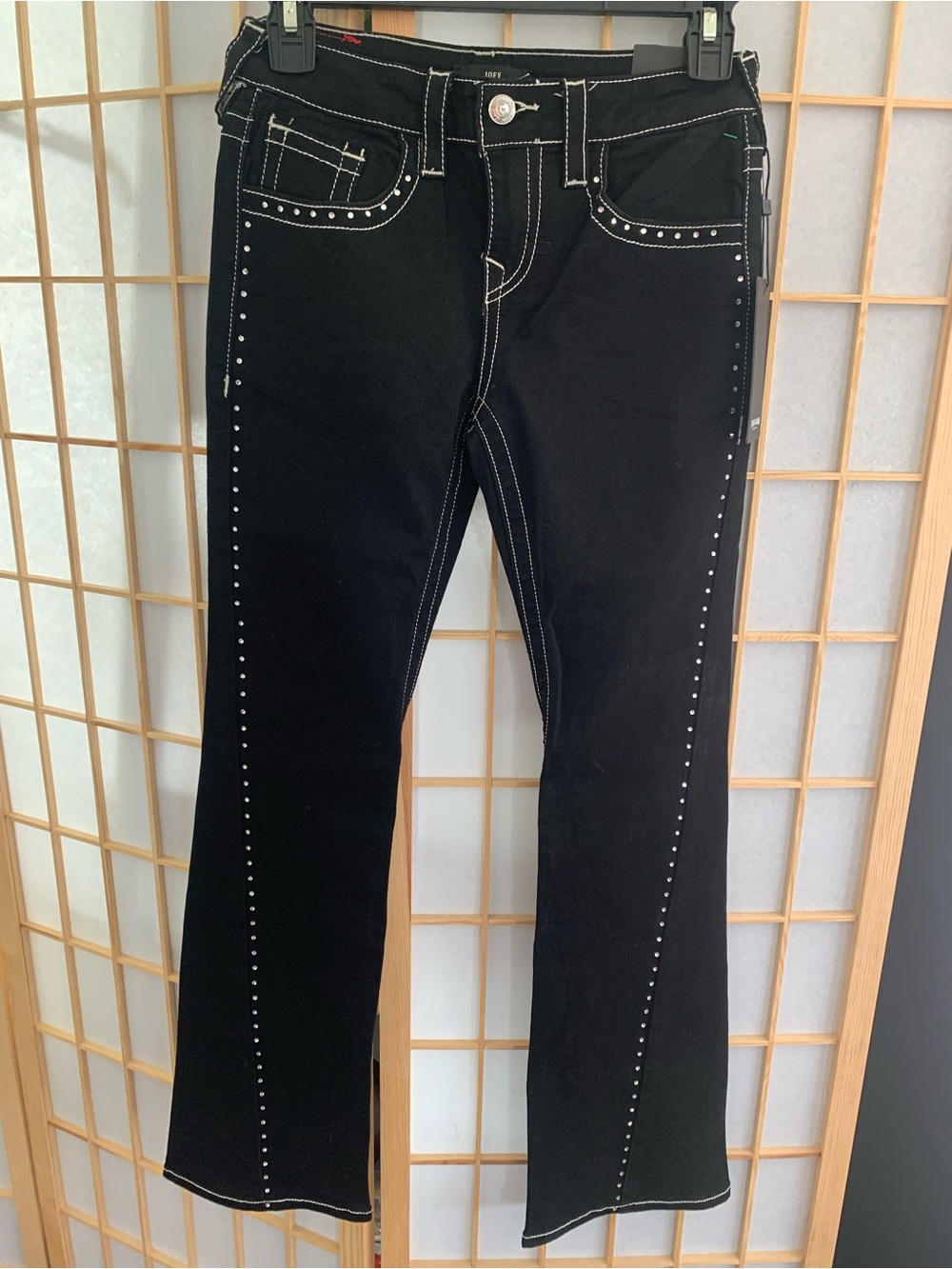 NWT True Religion “Joey” Black Stud-Trim  Girl’s Jeans Size 12